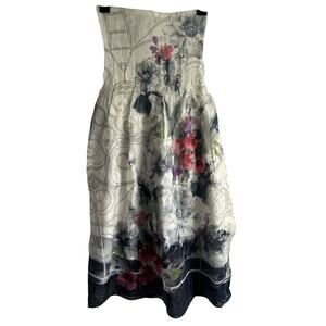 Lapis One Size Boho Y2K Ribbed Strapless Shimmer Convertible Dress to Skirt